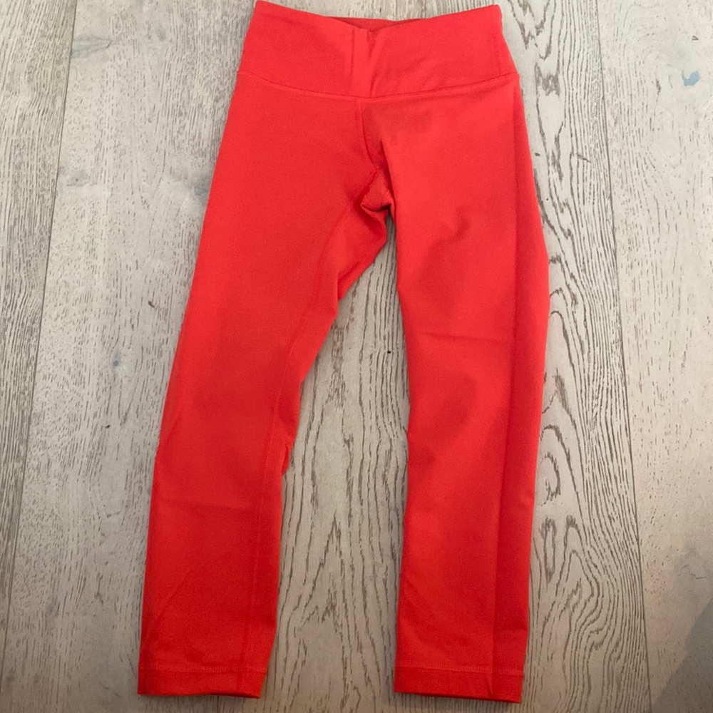 Womens lululemon legging size 2 neon coral